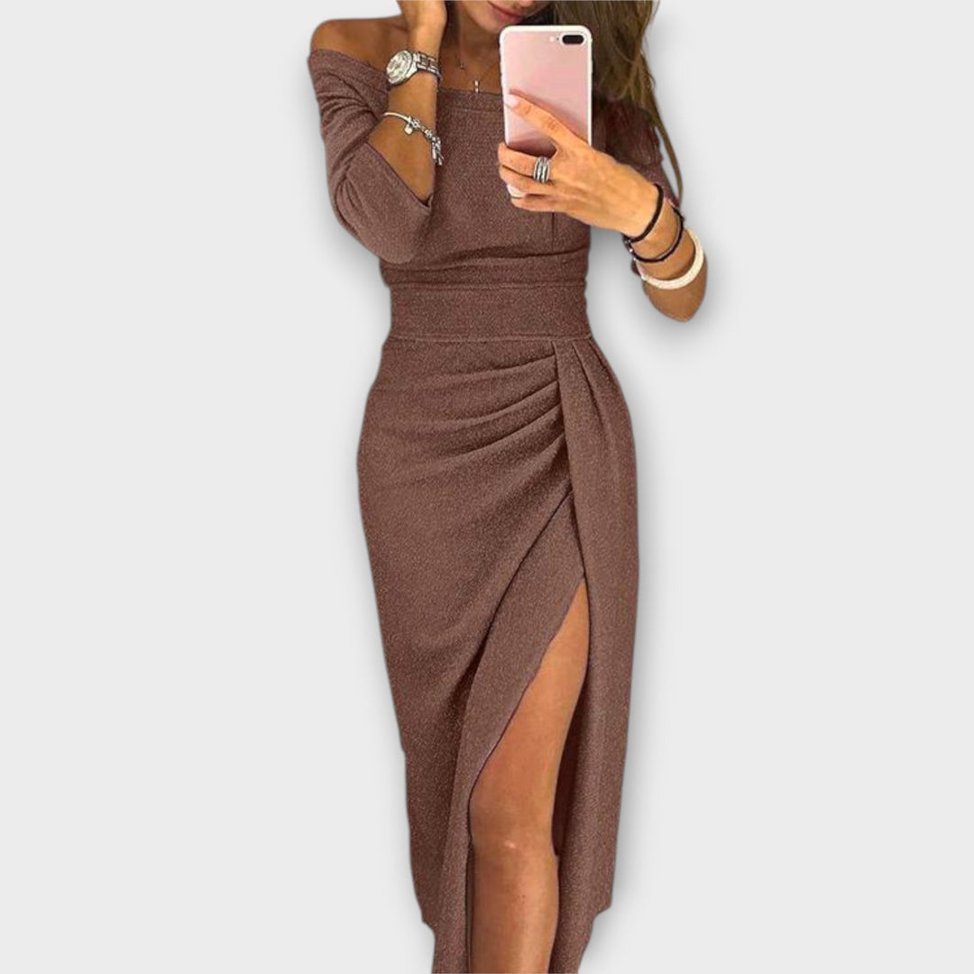 Lena - Elegantní Off-Shoulder Šaty