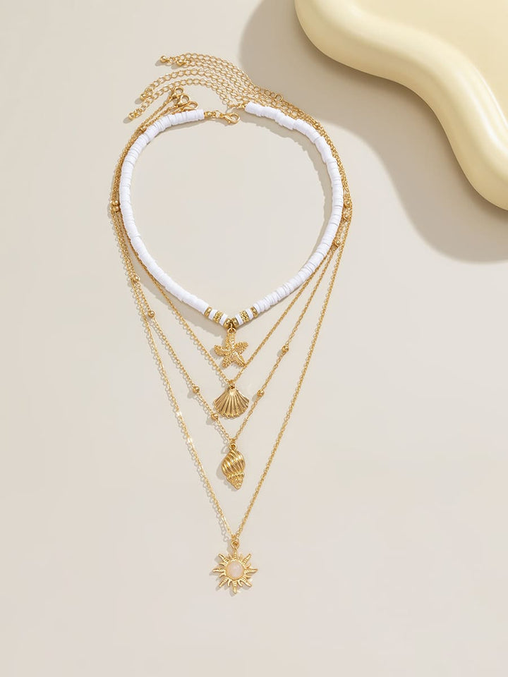 Náhrdelník se hvězdicí z jižního Pacifiku, vícevrstvý, zlatý